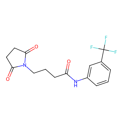 4-(2,5-dioxopyrrolidin-1-yl)-N-[3-(trifluoromethyl)phenyl]butanamide structure