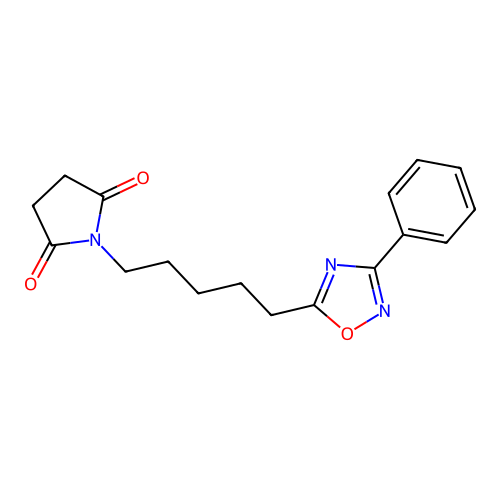 1-[5-(3-Phenyl-1,2,4-oxadiazol-5-yl)pentyl]pyrrolidine-2,5-dione structure