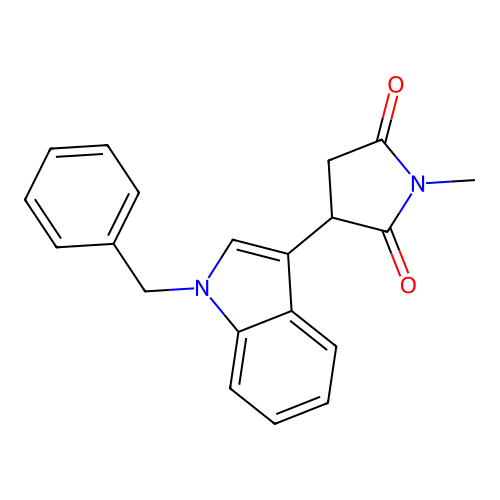 3-(1-benzyl-1H-indol-3-yl)-1-methylpyrrolidine-2,5-dione structure