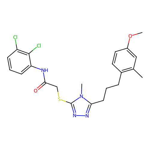 N-(2,3-dichlorophenyl)-2-({5-[3-(4-methoxy-2-methylphenyl)propyl]-4-methyl-4H-1,2,4-triazol-3-yl}sulfanyl)acetamide structure