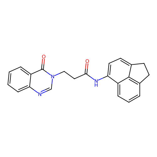N-(1,2-dihydroacenaphthylen-5-yl)-3-(4-oxoquinazolin-3-yl)propanamide structure
