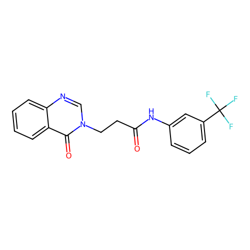 3-(4-oxoquinazolin-3-yl)-N-[3-(trifluoromethyl)phenyl]propanamide structure