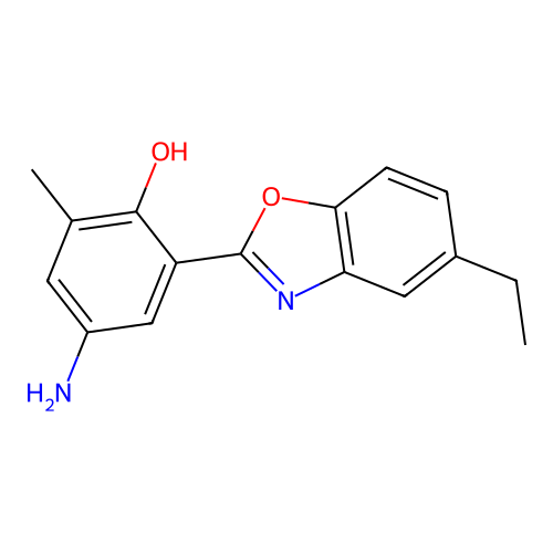 4-Amino-2-(5-ethyl-1,3-benzoxazol-2-yl)-6-methylphenol structure