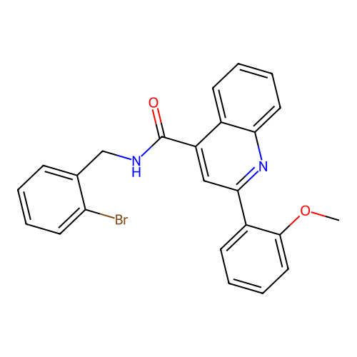 N-[(2-bromophenyl)methyl]-2-(2-methoxyphenyl)quinoline-4-carboxamide structure
