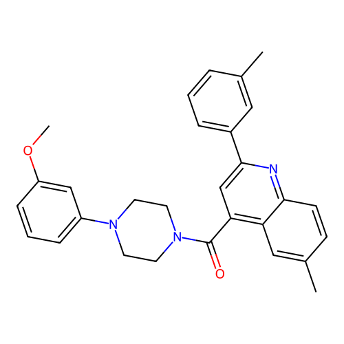 [4-(3-methoxyphenyl)piperazin-1-yl]-[6-methyl-2-(3-methylphenyl)quinolin-4-yl]methanone structure