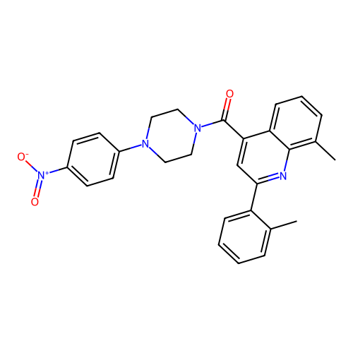 [8-methyl-2-(2-methylphenyl)quinolin-4-yl]-[4-(4-nitrophenyl)piperazin-1-yl]methanone structure