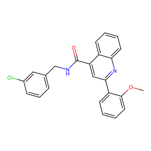 N-[(3-chlorophenyl)methyl]-2-(2-methoxyphenyl)quinoline-4-carboxamide structure