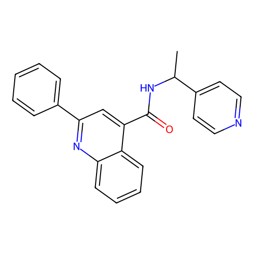 4-Quinolinecarboxamide, 2-phenyl-N-[1-(4-pyridinyl)ethyl]- structure
