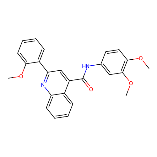 N-(3,4-dimethoxyphenyl)-2-(2-methoxyphenyl)quinoline-4-carboxamide structure