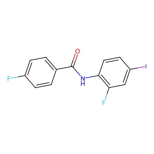 4-fluoro-N-(2-fluoro-4-iodophenyl)benzamide structure