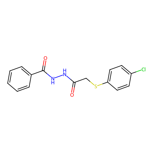 N'-[2-(4-chlorophenyl)sulfanylacetyl]benzohydrazide structure