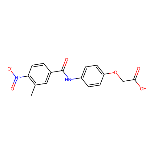 (4-{[(3-Methyl-4-nitrophenyl)carbonyl]amino}phenoxy)acetic acid structure