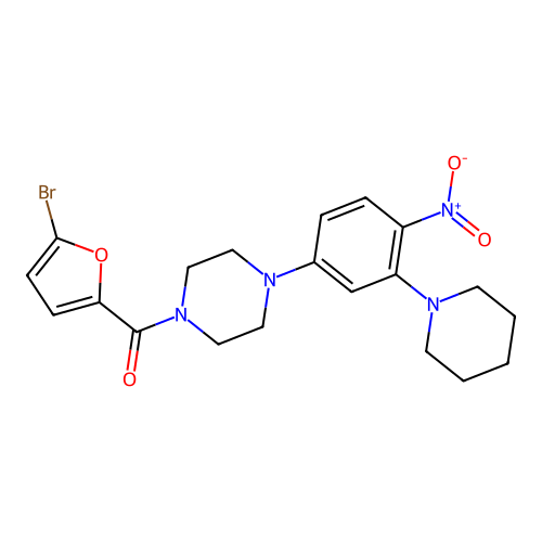 (5-Bromofuran-2-yl)-[4-(4-nitro-3-piperidin-1-ylphenyl)piperazin-1-yl]methanone structure