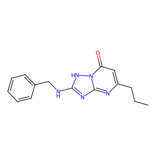 2-(benzylamino)-5-propyl[1,2,4]triazolo[1,5-a]pyrimidin-7(3H)-one structure