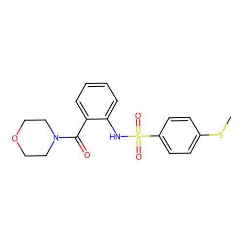 4-methylsulfanyl-N-[2-(morpholine-4-carbonyl)phenyl]benzenesulfonamide structure