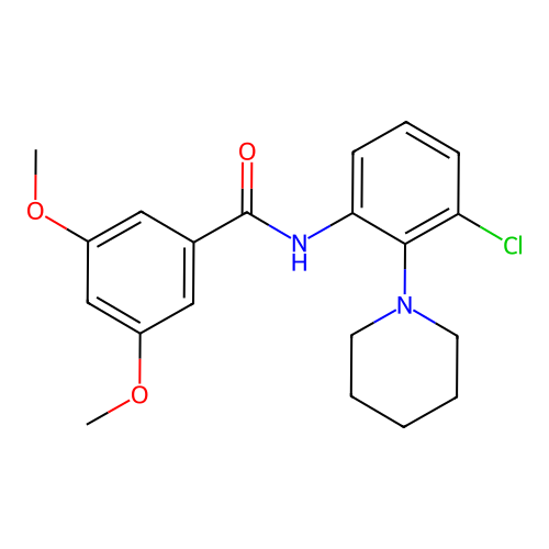 N-(3-chloro-2-piperidin-1-ylphenyl)-3,5-dimethoxybenzamide structure