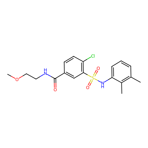 4-chloro-3-[(2,3-dimethylphenyl)sulfamoyl]-N-(2-methoxyethyl)benzamide structure