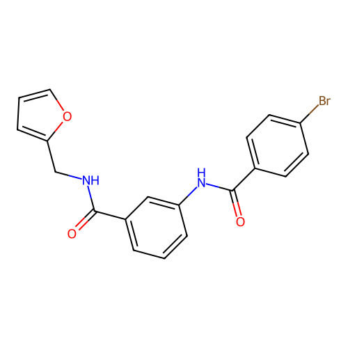 3-[(4-bromobenzoyl)amino]-N-(furan-2-ylmethyl)benzamide structure