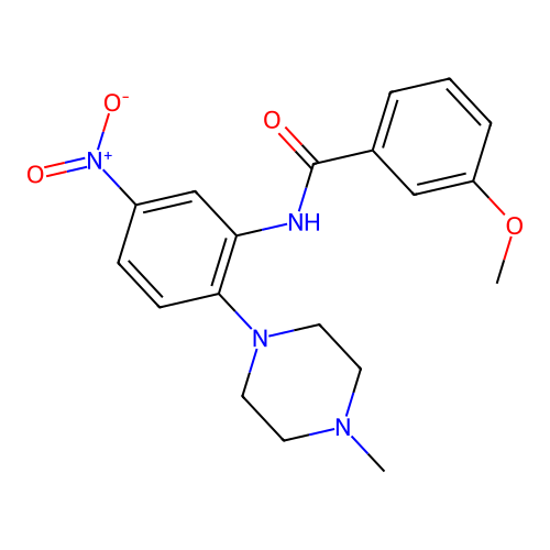 3-methoxy-N-[2-(4-methyl-1-piperazinyl)-5-nitrophenyl]benzamide structure