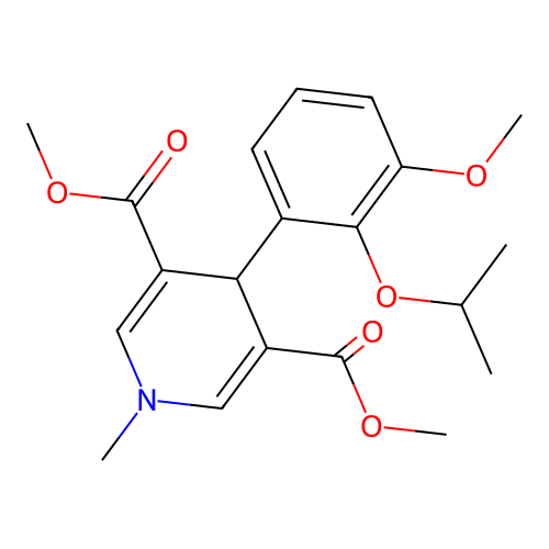 dimethyl 4-(2-isopropoxy-3-methoxyphenyl)-1-methyl-1,4-dihydropyridine-3,5-dicarboxylate structure