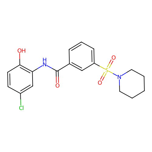 N-(5-Chloro-2-hydroxyphenyl)-3-(1-piperidinylsulfonyl)benzamide structure