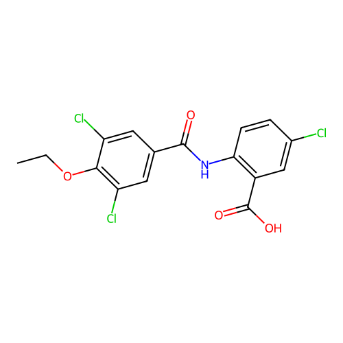 5-Chloro-2-[(3,5-dichloro-4-ethoxybenzoyl)amino]benzoic acid structure