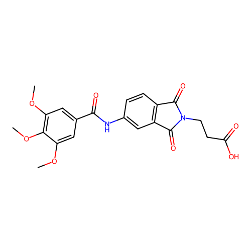 3-[1,3-dioxo-5-[(3,4,5-trimethoxybenzoyl)amino]isoindol-2-yl]propanoic acid structure
