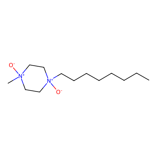1-Methyl-4-octyl-1,4-dioxidopiperazine-1,4-diium structure