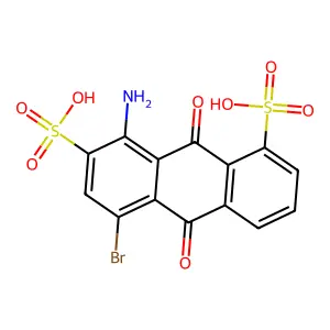 4-Amino-1-bromo-9,10-dihydro-9,10-dioxoanthracene-3,5-disulphonic acid structure