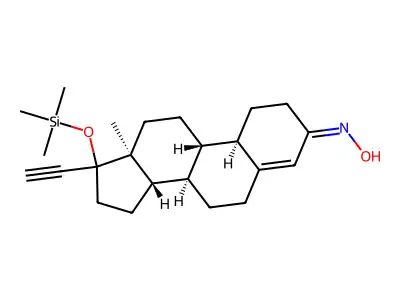 19-Norpregn-4-en-20-yn-3-one, 17-((trimethylsilyl)oxy)-, oxime, (17-alpha)- structure