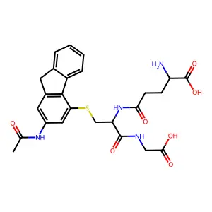 Glycine, N-(S-(2-(acetylamino)-9H-fluoren-4-yl)-N-L-gamma-glutamyl-L-cysteinyl)- structure