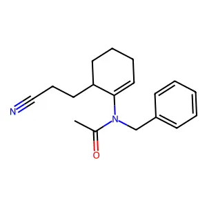 1-(N-Benzyl-N-acetyl)amino-6-(2-cyanoethyl)cyclohexene structure