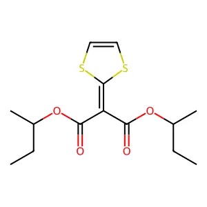 Propanedioic acid, 1,3-dithiol-2-ylidene-, bis(1-methylpropyl) ester structure