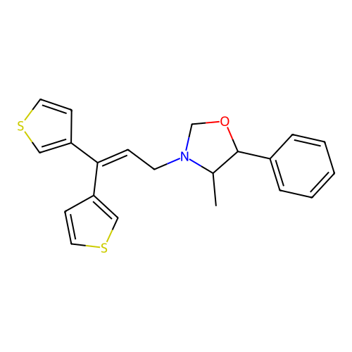 3-(3,3-Di(3-thienyl)-2-propenyl)-4-methyl-5-phenyl-1,3-oxazolidine structure