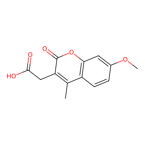 2-(7-methoxy-4-methyl-2-oxo-2H-chromen-3-yl)acetic acid structure