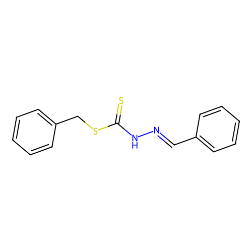 Hydrazinecarbodithioic acid, (phenylmethylene)-, phenylmethyl ester structure