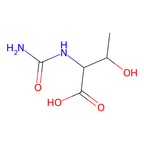 3-Hydroxy-2-ureido-butyric acid structure
