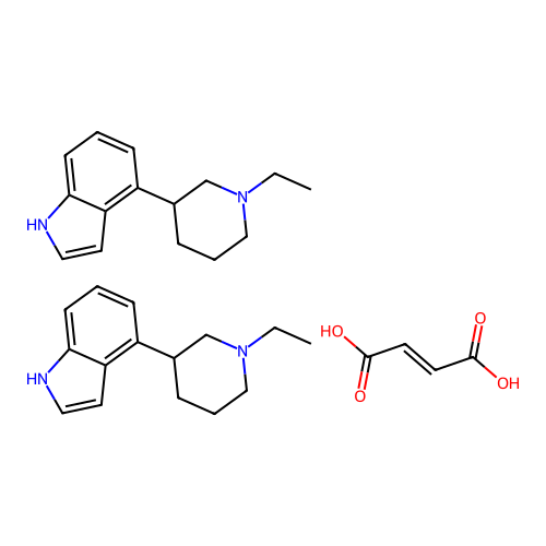 1H-Indole, 4-(1-ethyl-3-piperidinyl)-, (E)-2-butenedioate (2:1) structure