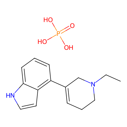 1H-Indole, 4-(1-ethyl-1,2,5,6-tetrahydro-3-pyridinyl)-, phosphate (1:1) structure