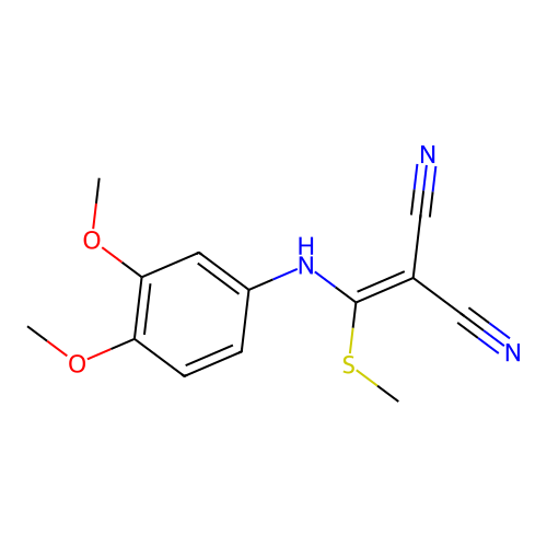 Propanedinitrile, [[(3,4-dimethoxyphenyl)amino](methylthio)methylene]- structure