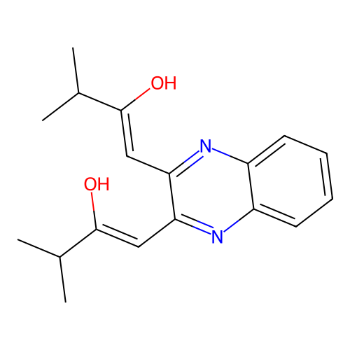 1-[3-(2-Hydroxy-3-methylbut-1-enyl)quinoxalin-2-yl]-3-methylbut-1-en-2-ol structure