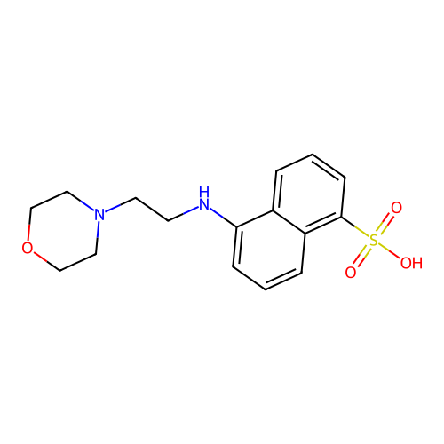 5-(2-Morpholin-4-yl-ethylamino)-naphthalene-1-sulfonic acid structure