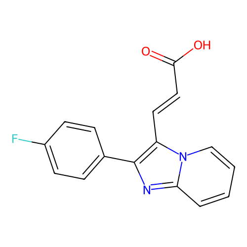 3-[2-(4-Fluorophenyl)imidazo[1,2-a]pyridin-3-yl]prop-2-enoic acid structure