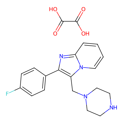 2-(4-Fluorophenyl)-3-(piperazin-1-ylmethyl)imidazo[1,2-a]pyridine oxalate structure