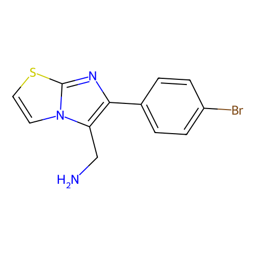 (6-(4-Bromophenyl)imidazo[2,1-b]thiazol-5-yl)methanamine structure