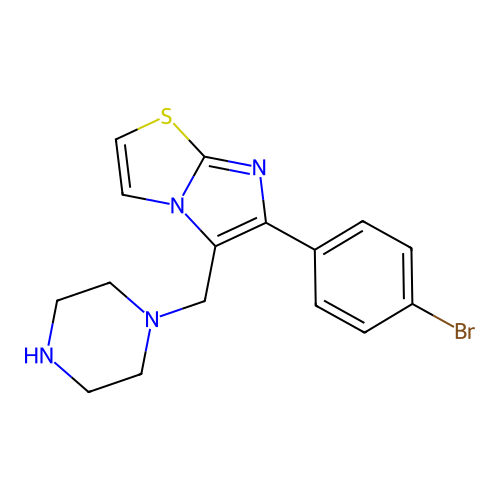 6-(4-Bromophenyl)-5-(piperazin-1-ylmethyl)imidazo[2,1-b]thiazole structure