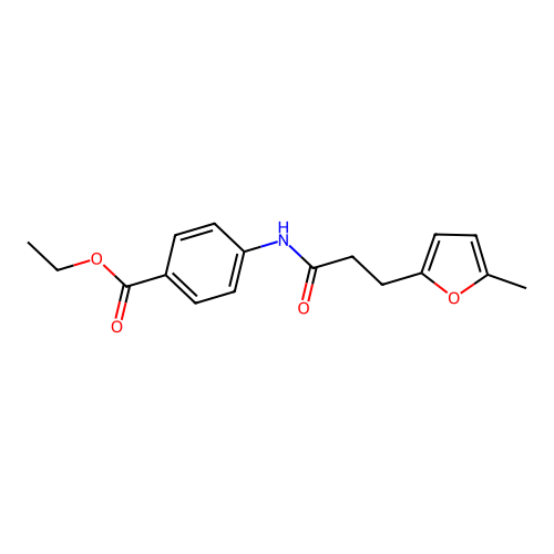 Ethyl 4-[3-(5-methylfuran-2-YL)propanamido]benzoate structure