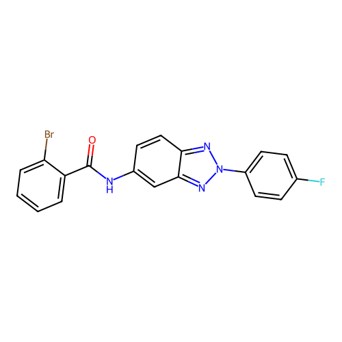 2-bromo-N-[2-(4-fluorophenyl)benzotriazol-5-yl]benzamide structure