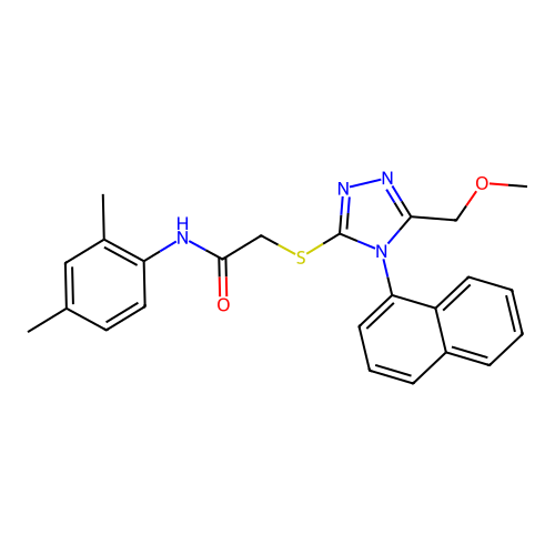 N-(2,4-dimethylphenyl)-2-[[5-(methoxymethyl)-4-naphthalen-1-yl-1,2,4-triazol-3-yl]sulfanyl]acetamide structure