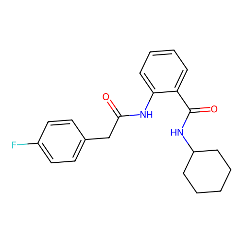 N-cyclohexyl-2-{[(4-fluorophenyl)acetyl]amino}benzamide structure